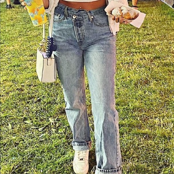 Holly Asymmetrical Straight Leg Jeans - Picture 2 of 3